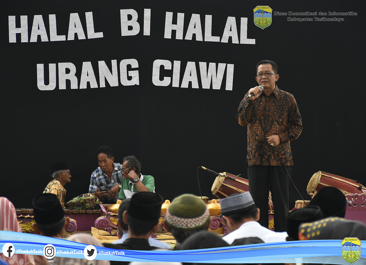 BUPATI TASIKMALAYA MEMAPARKAN BERBAGAI PROGRAM DALAM HALAL BI HALAL BERSAMA MASYARAKAT CIAWI
