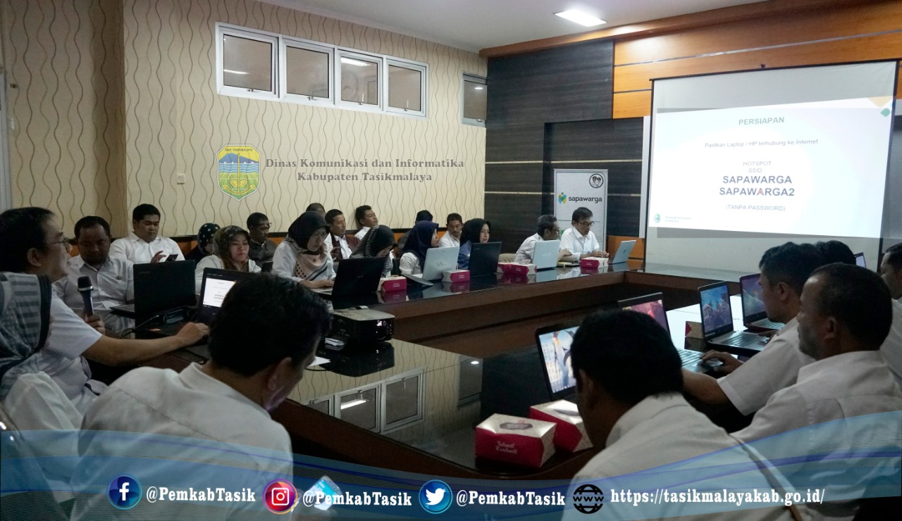 DISKOMINFO KABUPATEN TASIKMALAYA ADAKAN PELATIHAN APLIKASI SAPA WARGA