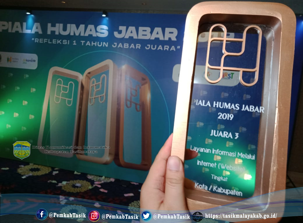 PEMDA KAB. TASIKMALAYA MERAIH JUARA III WEBSITE PADA PIALA HUMAS JABAR 2019