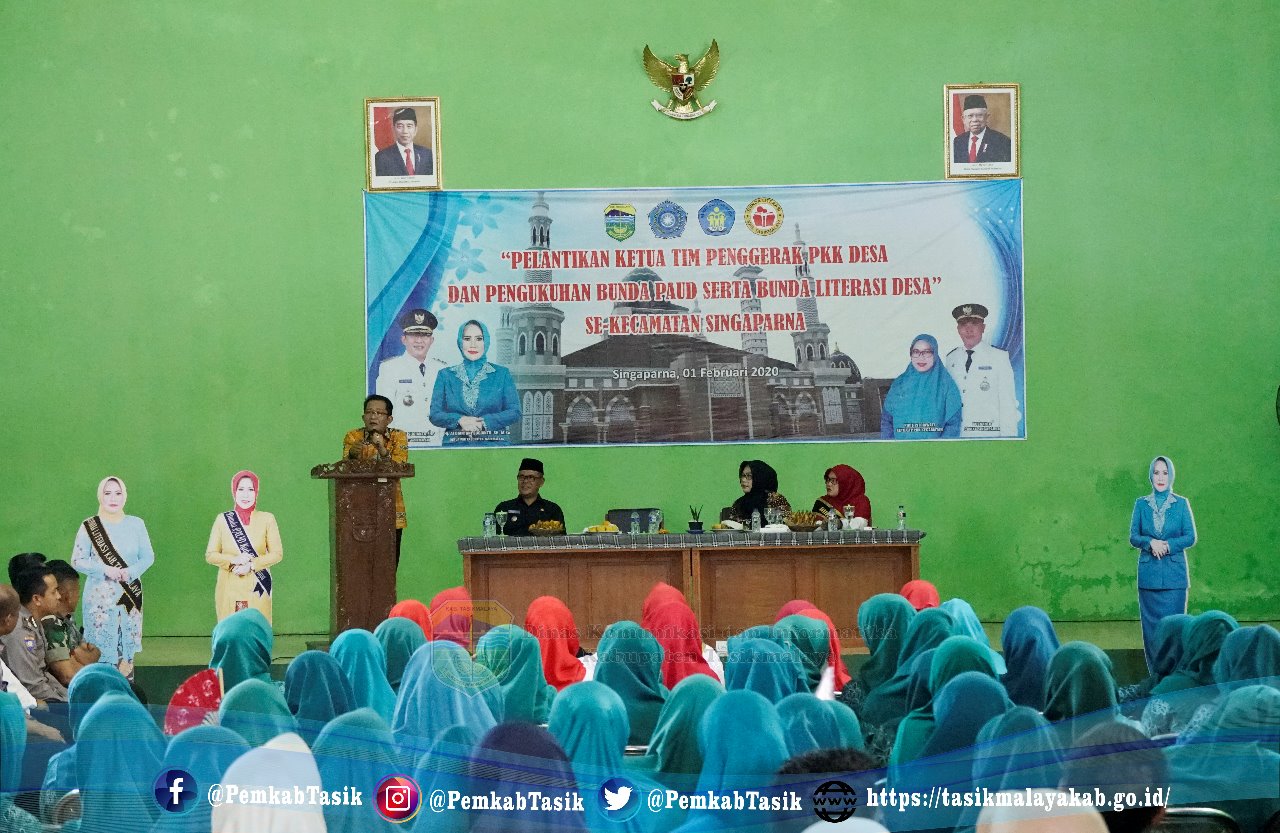 10 KETUA TP PKK, BUNDA PAUD SERTA BUNDA LITERASI DESA SE KECAMATAN SINGAPARNA DIKUKUHKAN
