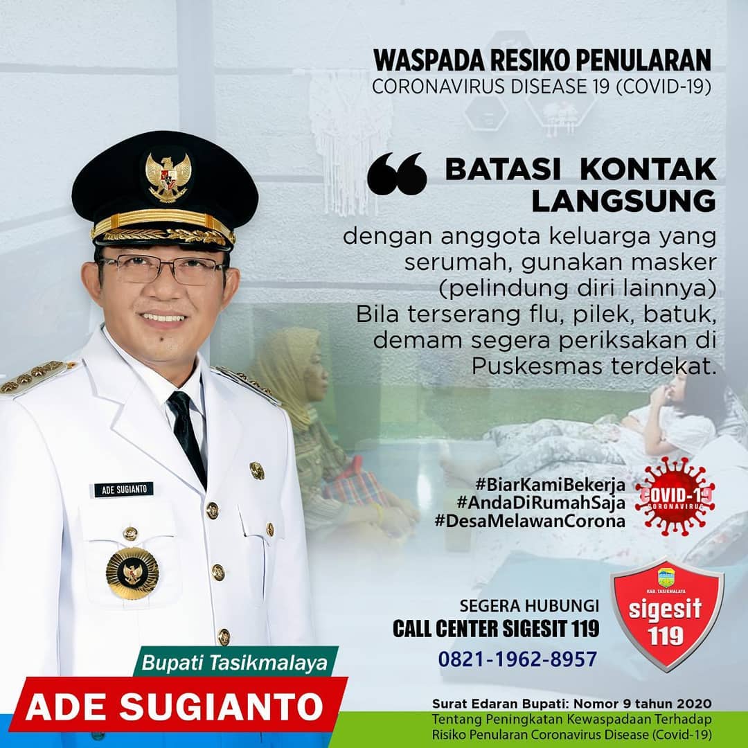 Ikuti anjuran pemerintah untuk menjaga jarak dan membatasi kontak langsung