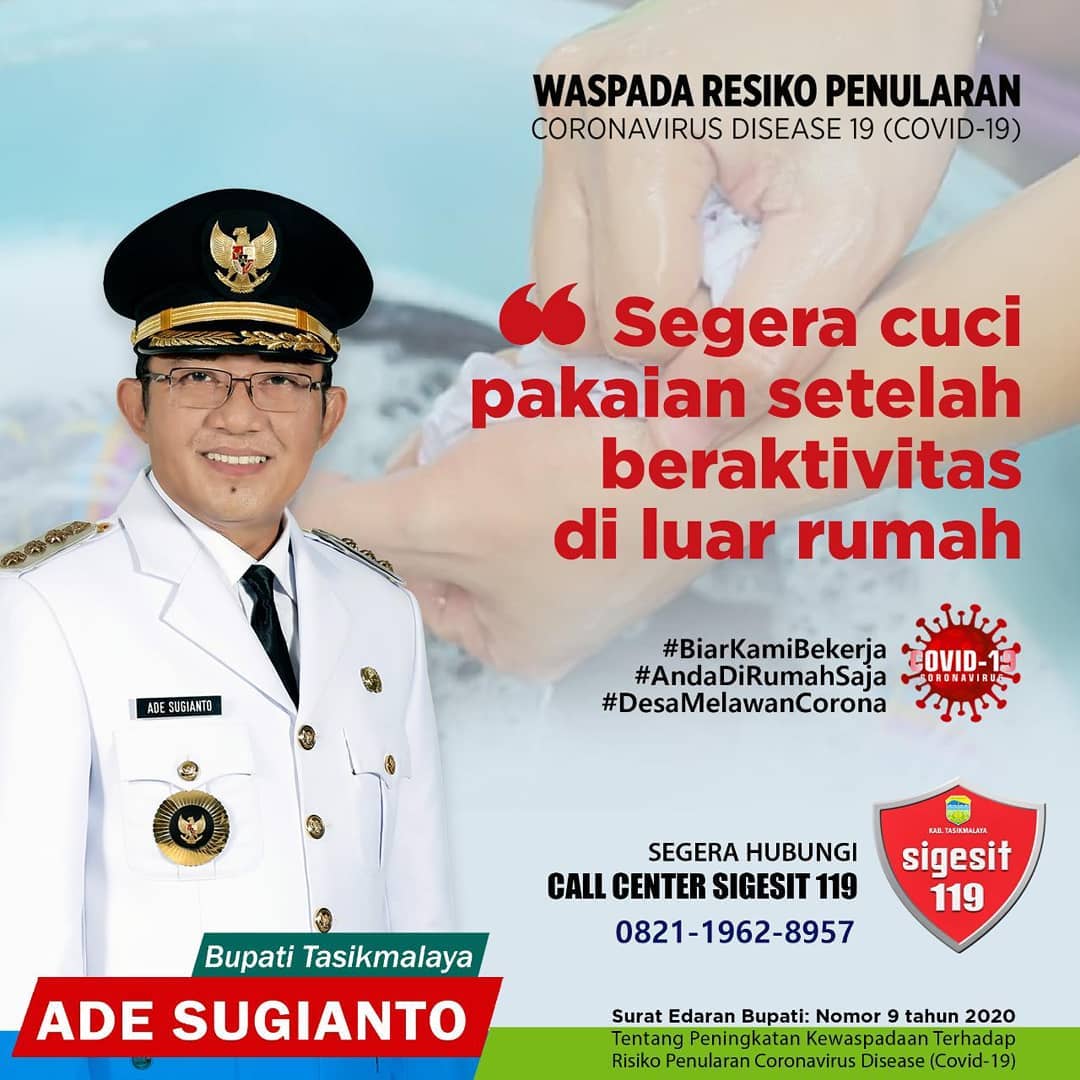 Ikuti anjuran pemerintah segera mengganti pakaian dan mencuci pakaian setelah beraktivitas di luar rumah