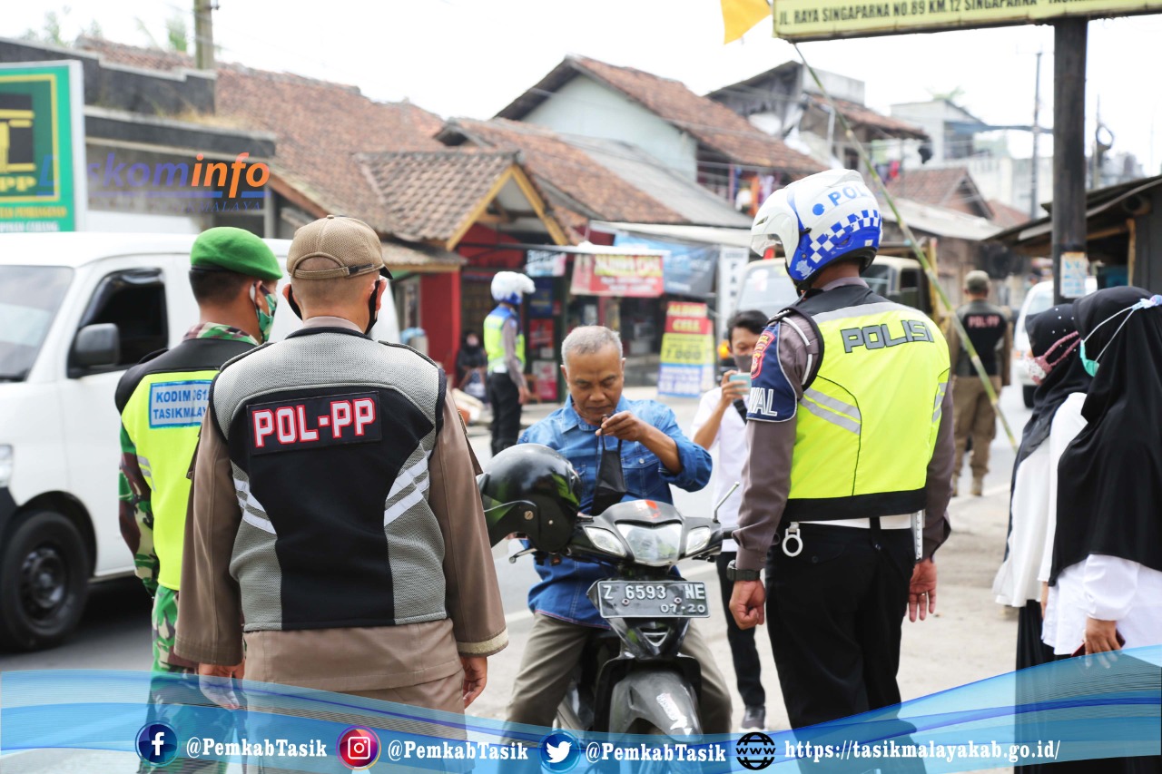 KAB. TASIKMALAYA GELAR KONSOLIDASI APEL PERSIAPAN PENERTIBAN MASYARAKAT YANG TIDAK MEMAKAI MASKER
