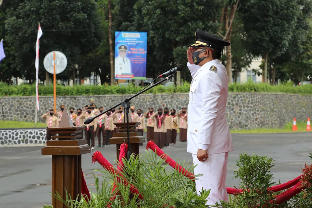 TERAPKAN PROTOKOL KESEHATAN, PEMDA KAB. TASIKMALAYA GELAR UPACARA HUT KEMERDEKAAN RI KE-75