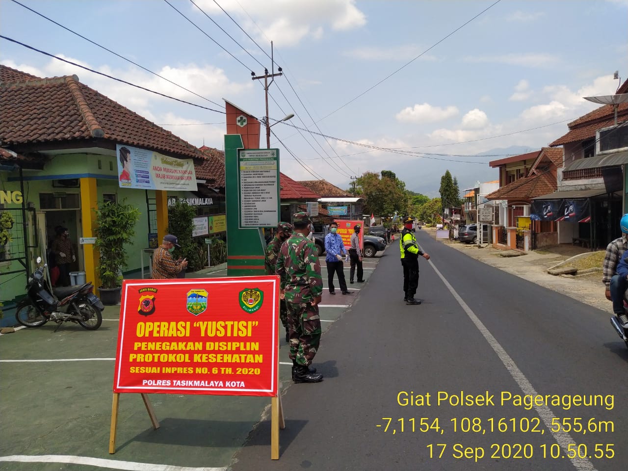 OPERASI YUSTISI PENDISIPLINAN PEMAKAIAN MASKER DI WILAYAH POLSEK PAGERAGEUNG