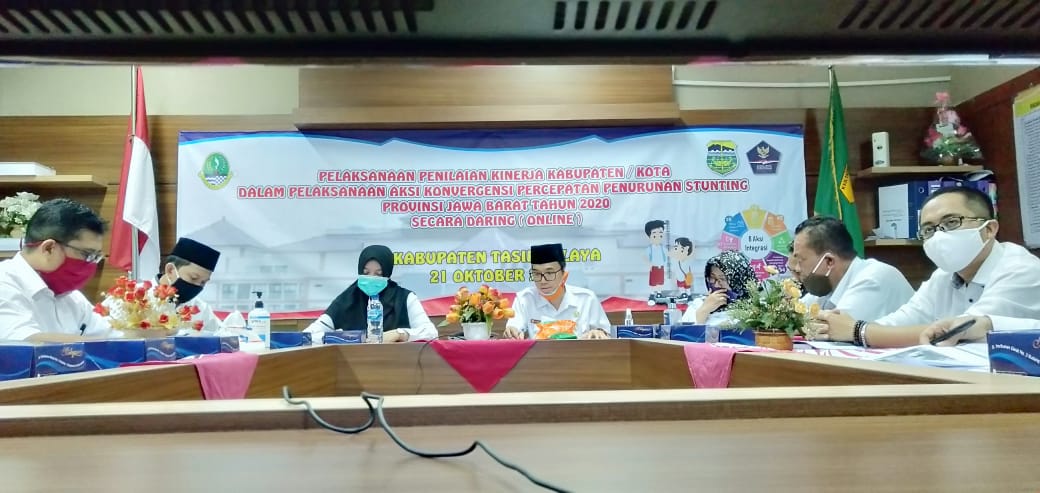 TIM KONVERGENSI STUNTING KAB TASIKMALAYA IKUTI PENILAIAN KINERJA KAB/KOTA SECARA DARING  _