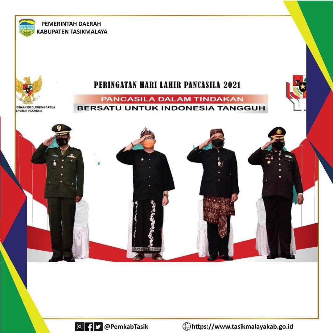 BUPATI ADE SUGIANTO IKUTI UPACARA PERINGATAN HARI LAHIR PANCASILA SECARA VIRTUAL