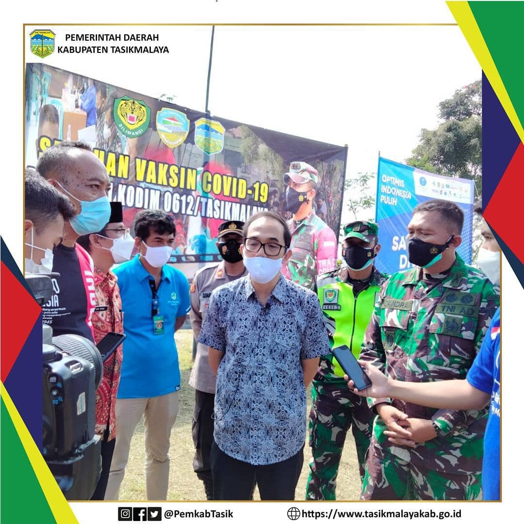 GEBYAR VAKSINASI COVID-19 KERJASAMA DKPP DAN KODIM 0612 TASIKMALAYA