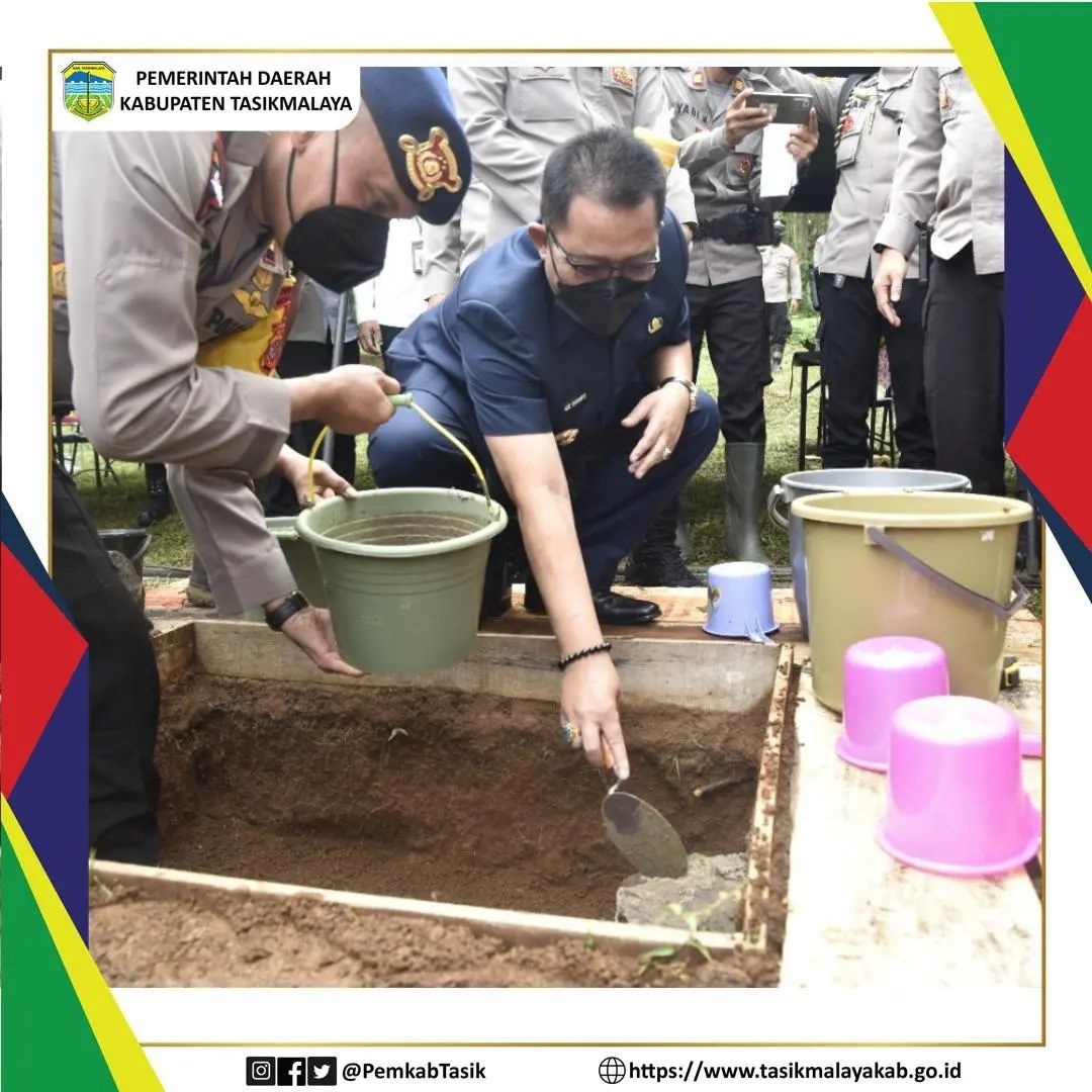 BUPATI TASIKMALAYA HADIRI PELETAKAN BATU PERTAMA PEMBANGUNAN MAKO BRIMOB BATALYON D POLDA JABAR