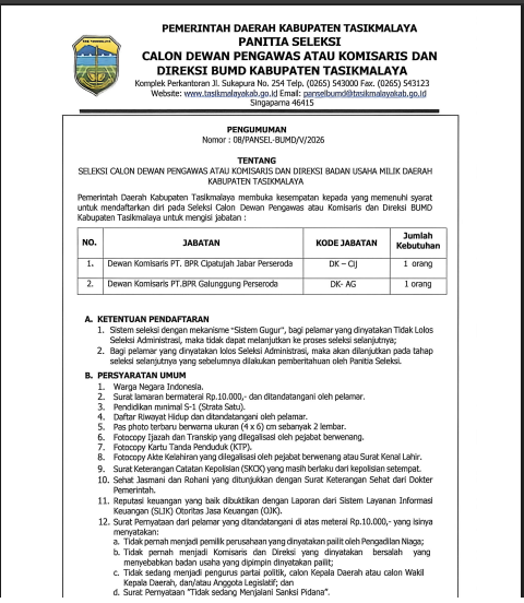 Seleksi Calon Dewan Pengawas Atau Komisaris dan Direksi&hellip;